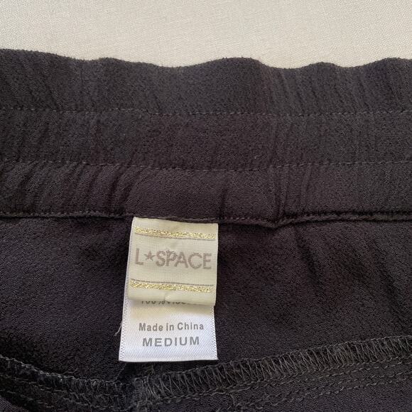 l*space Pants Womens Medium Black Lace Up Swim Cover Up Resort Vacation Beach - Picture 4 of 8